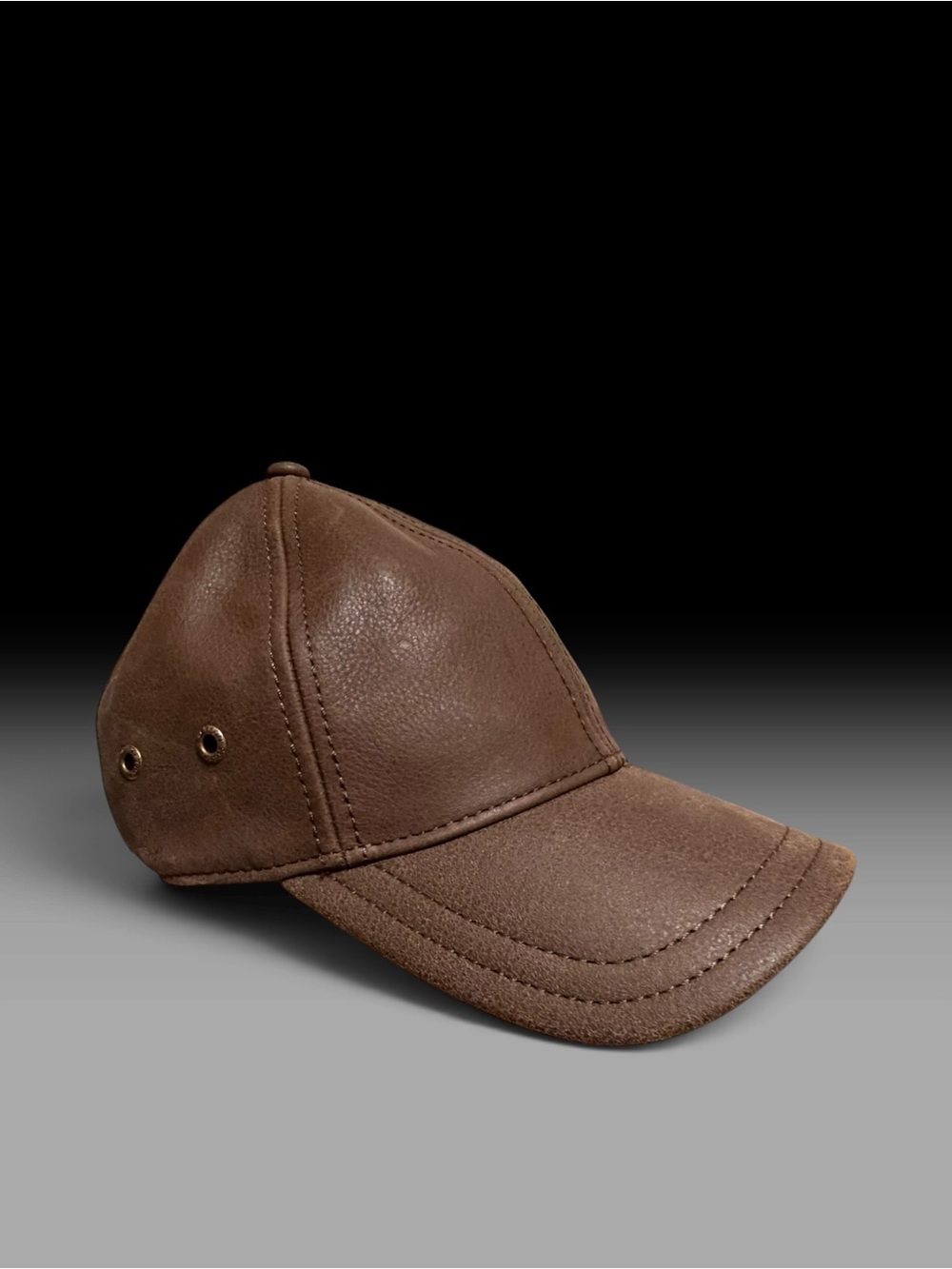 Stetson brown leather baseball hat NWT